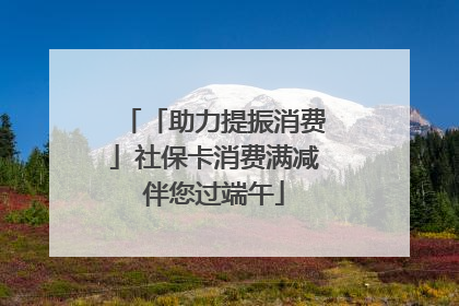 「助力提振消费」社保卡消费满减伴您过端午