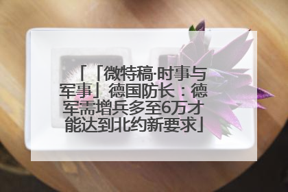 「微特稿·时事与军事」德国防长：德军需增兵多至6万才能达到北约新要求