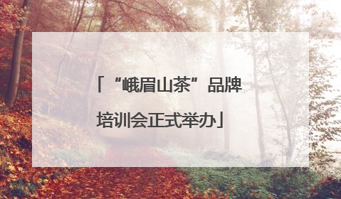 “峨眉山茶”品牌培训会正式举办