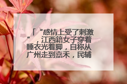 “感情上受了刺激”，江西籍女子穿着睡衣光着脚，自称从广州走到嘉禾，民辅警守护整晚