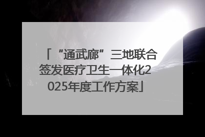 “通武廊”三地联合签发医疗卫生一体化2025年度工作方案