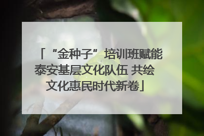 “金种子”培训班赋能泰安基层文化队伍 共绘文化惠民时代新卷