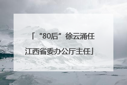 “80后”徐云涌任江西省委办公厅主任