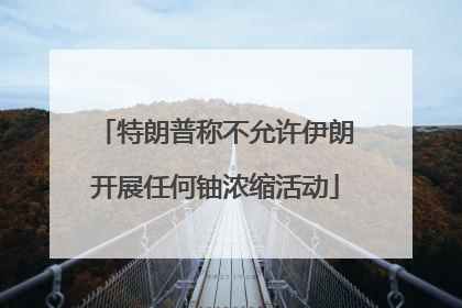 特朗普称不允许伊朗开展任何铀浓缩活动