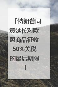 特朗普同意延长对欧盟商品征收50%关税的最后期限