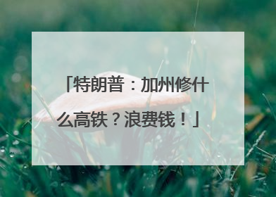 特朗普：加州修什么高铁？浪费钱！