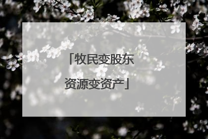 牧民变股东 资源变资产