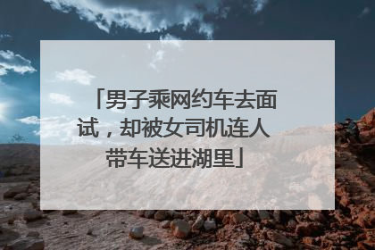 男子乘网约车去面试，却被女司机连人带车送进湖里