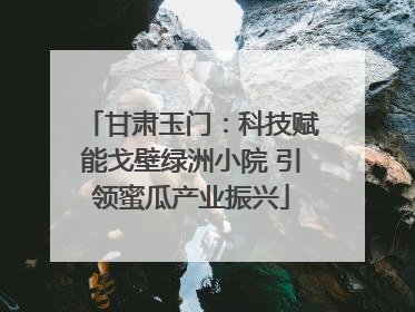 甘肃玉门：科技赋能戈壁绿洲小院 引领蜜瓜产业振兴