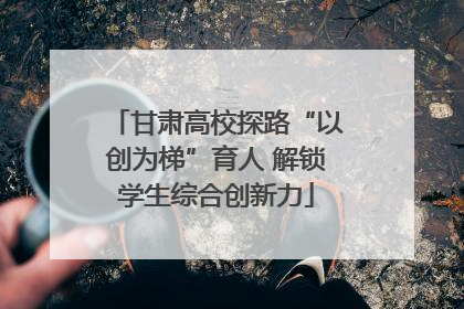 甘肃高校探路“以创为梯”育人 解锁学生综合创新力