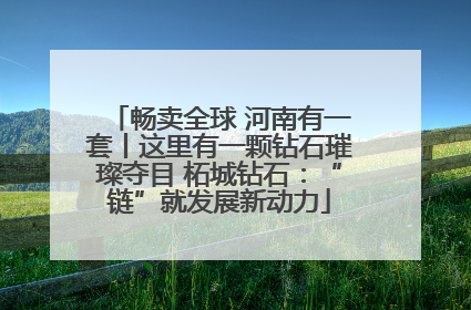 畅卖全球 河南有一套丨这里有一颗钻石璀璨夺目 柘城钻石：“链”就发展新动力