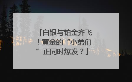 白银与铂金齐飞！黄金的“小弟们”正同时爆发？
