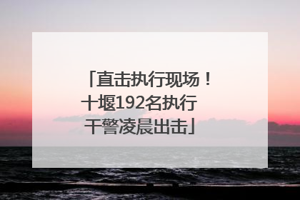 直击执行现场！十堰192名执行干警凌晨出击