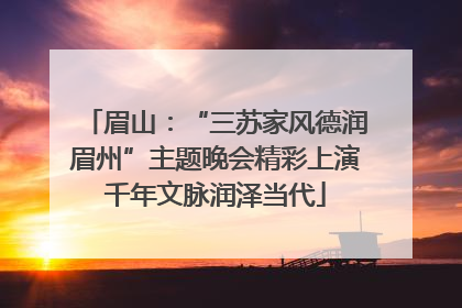 眉山：“三苏家风德润眉州”主题晚会精彩上演千年文脉润泽当代