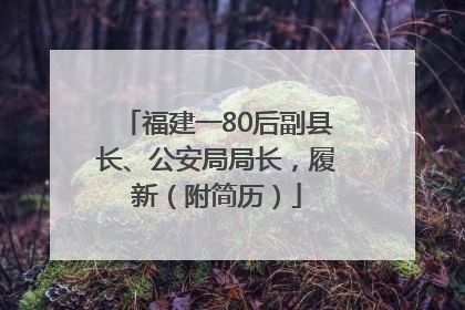 福建一80后副县长、公安局局长，履新（附简历）