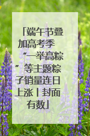端午节叠加高考季 “一举高粽”等主题粽子销量连日上涨丨封面有数