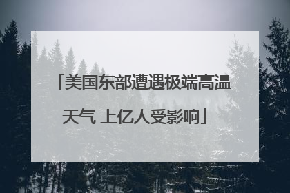 美国东部遭遇极端高温天气 上亿人受影响