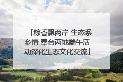 粽香飘两岸 生态系乡情 奉台两地端午活动深化生态文化交流