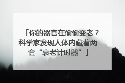 你的器官在偷偷变老？科学家发现人体内藏着两套“衰老计时器”