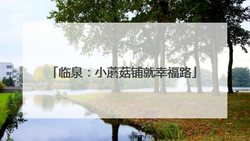 临泉：小蘑菇铺就幸福路