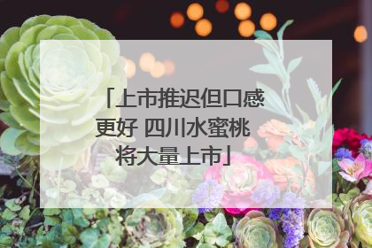 上市推迟但口感更好 四川水蜜桃将大量上市