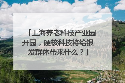 上海养老科技产业园开园，硬核科技将给银发群体带来什么？