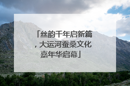 丝韵千年启新篇，大运河蚕桑文化嘉年华启幕