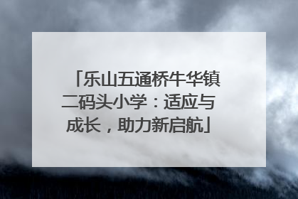 乐山五通桥牛华镇二码头小学：适应与成长，助力新启航