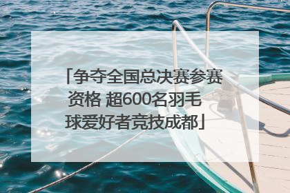 争夺全国总决赛参赛资格 超600名羽毛球爱好者竞技成都