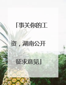 事关你的工资，湖南公开征求意见