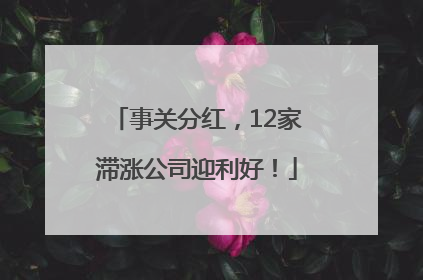 事关分红，12家滞涨公司迎利好！