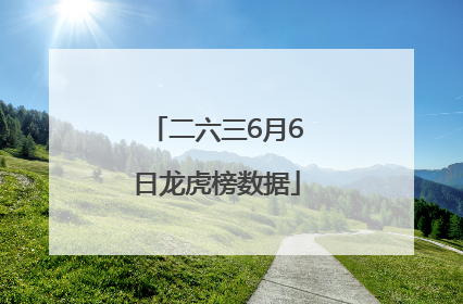 二六三6月6日龙虎榜数据