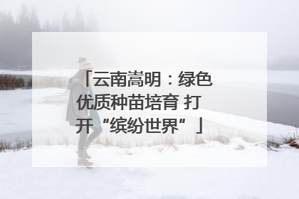 云南嵩明：绿色优质种苗培育 打开“缤纷世界”
