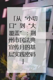 从“小切口”到“大覆盖”：荆州市民法典宣传月的基层实践密码