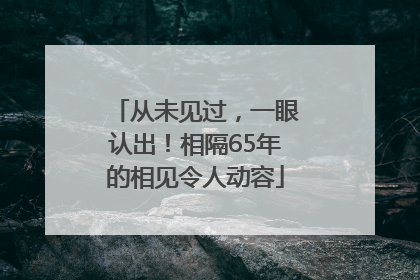 从未见过，一眼认出！相隔65年的相见令人动容
