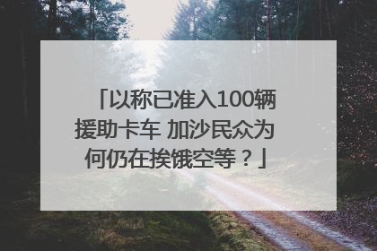 以称已准入100辆援助卡车 加沙民众为何仍在挨饿空等？