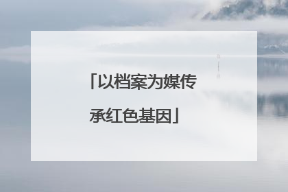 以档案为媒传承红色基因