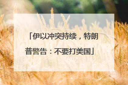 伊以冲突持续，特朗普警告：不要打美国