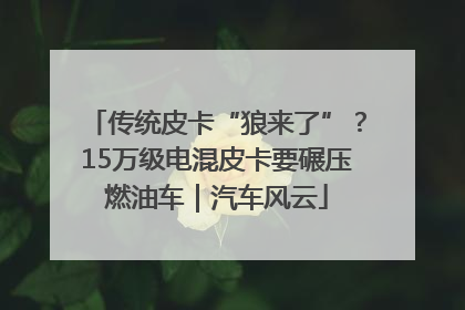 传统皮卡“狼来了”？15万级电混皮卡要碾压燃油车｜汽车风云