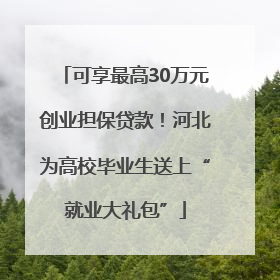可享最高30万元创业担保贷款！河北为高校毕业生送上“就业大礼包”