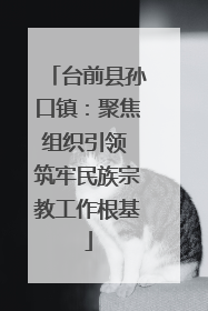 台前县孙口镇：聚焦组织引领 筑牢民族宗教工作根基