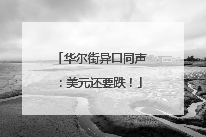 华尔街异口同声：美元还要跌！