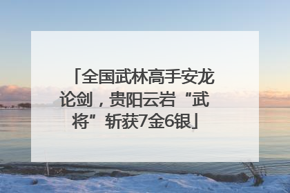 全国武林高手安龙论剑，贵阳云岩“武将”斩获7金6银