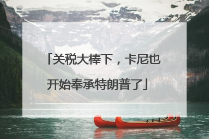 关税大棒下，卡尼也开始奉承特朗普了