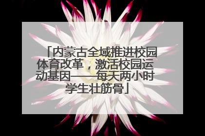 内蒙古全域推进校园体育改革，激活校园运动基因——每天两小时 学生壮筋骨