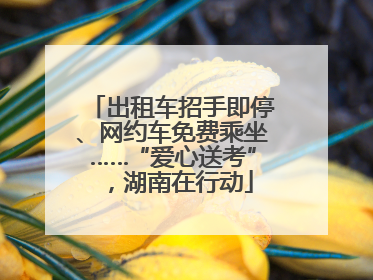 出租车招手即停、网约车免费乘坐……“爱心送考”，湖南在行动