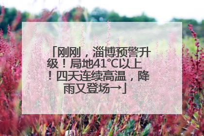 刚刚，淄博预警升级！局地41℃以上！四天连续高温，降雨又登场→