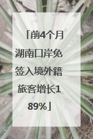 前4个月湖南口岸免签入境外籍旅客增长189%