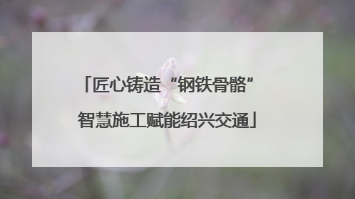 匠心铸造“钢铁骨骼” 智慧施工赋能绍兴交通