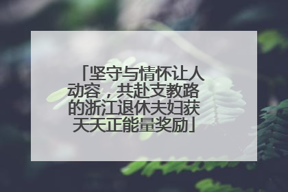 坚守与情怀让人动容，共赴支教路的浙江退休夫妇获天天正能量奖励